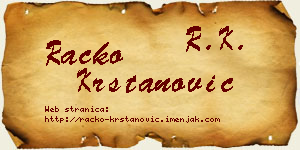 Racko Krstanović vizit kartica